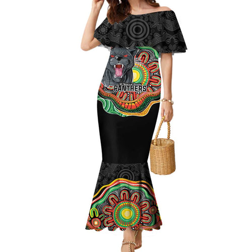 Custom Panthers Honouring First Nations Family Matching Mermaid Dress and Hawaiian Shirt NAIDOC 2026 Deadly 50 Years