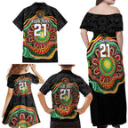 Custom Panthers Honouring First Nations Family Matching Off Shoulder Maxi Dress and Hawaiian Shirt NAIDOC 2026 Deadly 50 Years