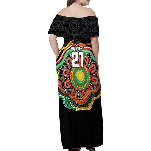 Custom Panthers Honouring First Nations Family Matching Off Shoulder Maxi Dress and Hawaiian Shirt NAIDOC 2026 Deadly 50 Years