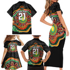 Custom Panthers Honouring First Nations Family Matching Short Sleeve Bodycon Dress and Hawaiian Shirt NAIDOC 2026 Deadly 50 Years