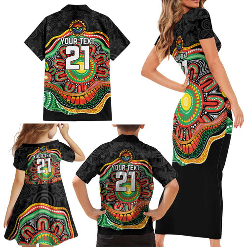 Custom Panthers Honouring First Nations Family Matching Short Sleeve Bodycon Dress and Hawaiian Shirt NAIDOC 2026 Deadly 50 Years