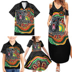 Custom Panthers Honouring First Nations Family Matching Summer Maxi Dress and Hawaiian Shirt NAIDOC 2026 Deadly 50 Years