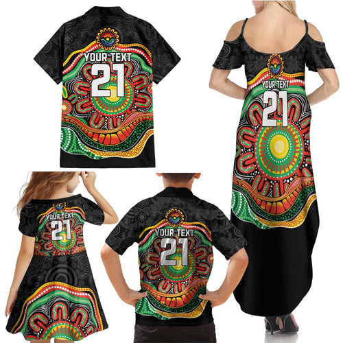 Custom Panthers Honouring First Nations Family Matching Summer Maxi Dress and Hawaiian Shirt NAIDOC 2026 Deadly 50 Years