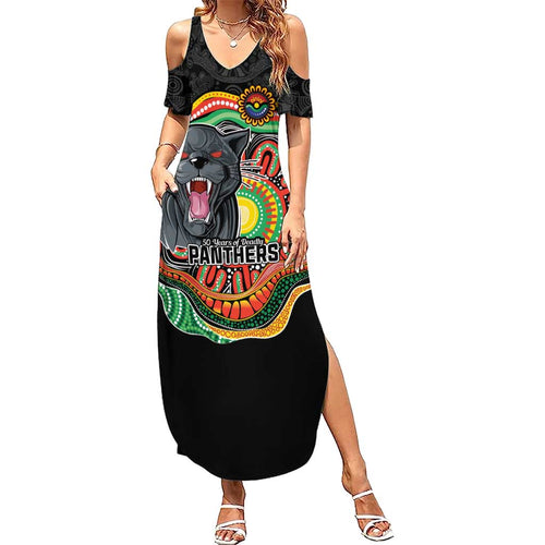 Custom Panthers Honouring First Nations Family Matching Summer Maxi Dress and Hawaiian Shirt NAIDOC 2026 Deadly 50 Years