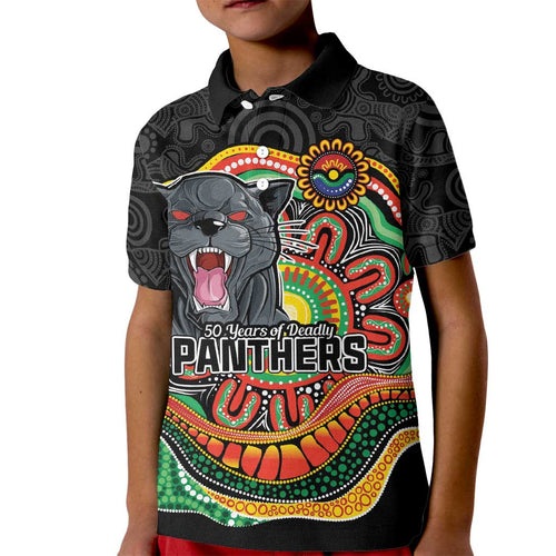Custom Panthers Honouring First Nations Kid Polo Shirt NAIDOC 2026 Deadly 50 Years