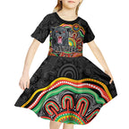 Custom Panthers Honouring First Nations Kid Short Sleeve Dress NAIDOC 2026 Deadly 50 Years
