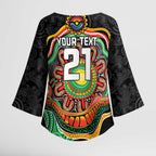 Custom Panthers Honouring First Nations Kimono Sleeve Blouse NAIDOC 2026 Deadly 50 Years