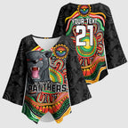 Custom Panthers Honouring First Nations Kimono Sleeve Blouse NAIDOC 2026 Deadly 50 Years