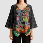 Custom Panthers Honouring First Nations Kimono Sleeve Blouse NAIDOC 2026 Deadly 50 Years