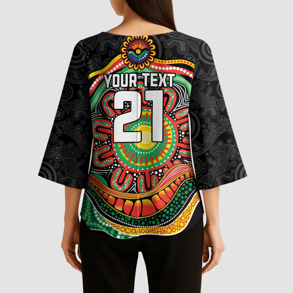 Custom Panthers Honouring First Nations Kimono Sleeve Blouse NAIDOC 2026 Deadly 50 Years