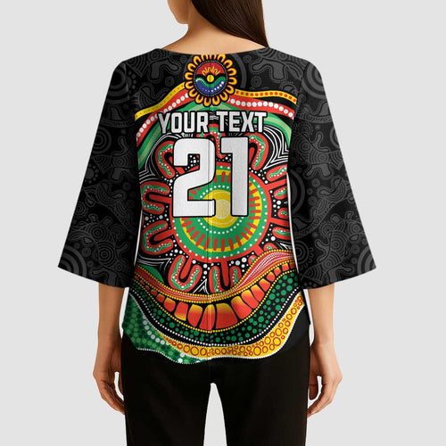 Custom Panthers Honouring First Nations Kimono Sleeve Blouse NAIDOC 2026 Deadly 50 Years