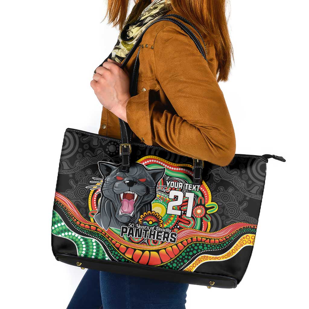 Custom Panthers Honouring First Nations Leather Tote Bag NAIDOC 2026 Deadly 50 Years