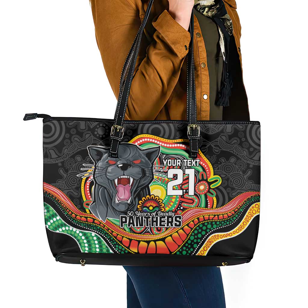 Custom Panthers Honouring First Nations Leather Tote Bag NAIDOC 2026 Deadly 50 Years