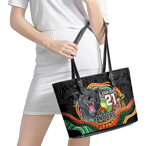 Custom Panthers Honouring First Nations Leather Tote Bag NAIDOC 2026 Deadly 50 Years