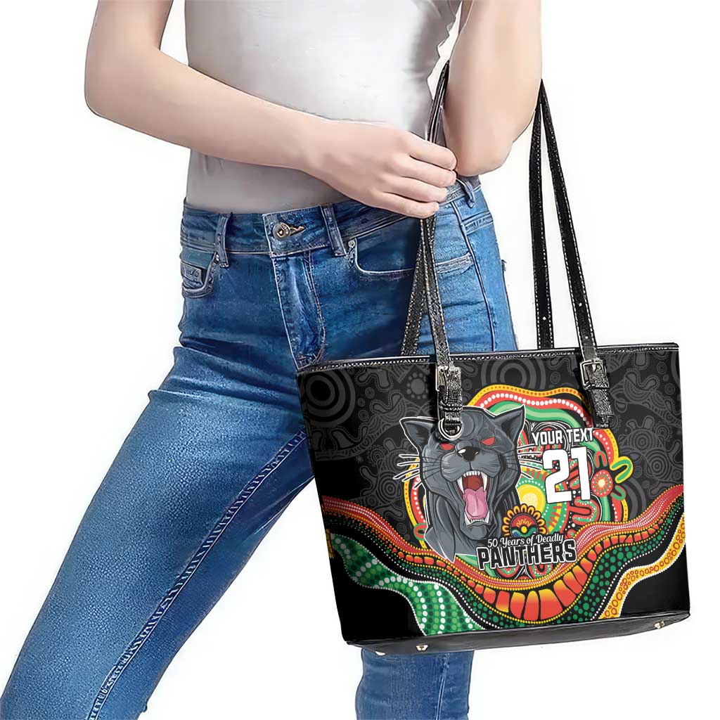 Custom Panthers Honouring First Nations Leather Tote Bag NAIDOC 2026 Deadly 50 Years