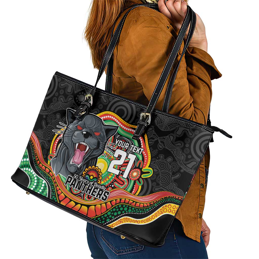 Custom Panthers Honouring First Nations Leather Tote Bag NAIDOC 2026 Deadly 50 Years