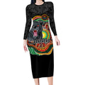 Custom Panthers Honouring First Nations Long Sleeve Bodycon Dress NAIDOC 2026 Deadly 50 Years