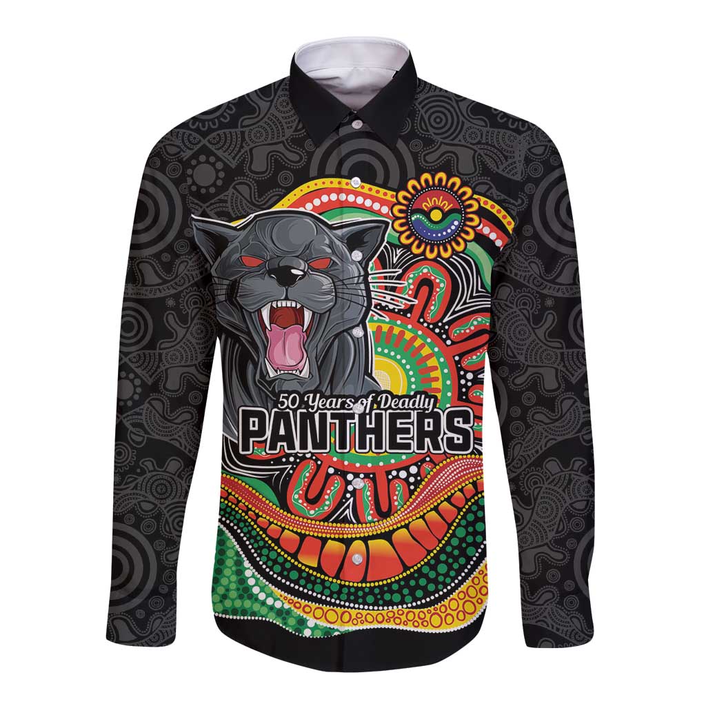 Custom Panthers Honouring First Nations Long Sleeve Button Shirt NAIDOC 2026 Deadly 50 Years