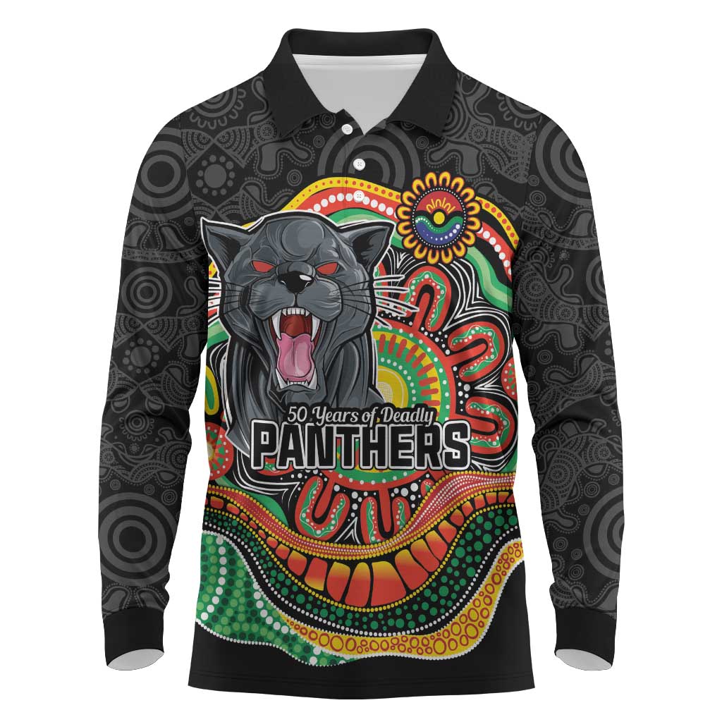 Custom Panthers Honouring First Nations Long Sleeve Polo Shirt NAIDOC 2026 Deadly 50 Years