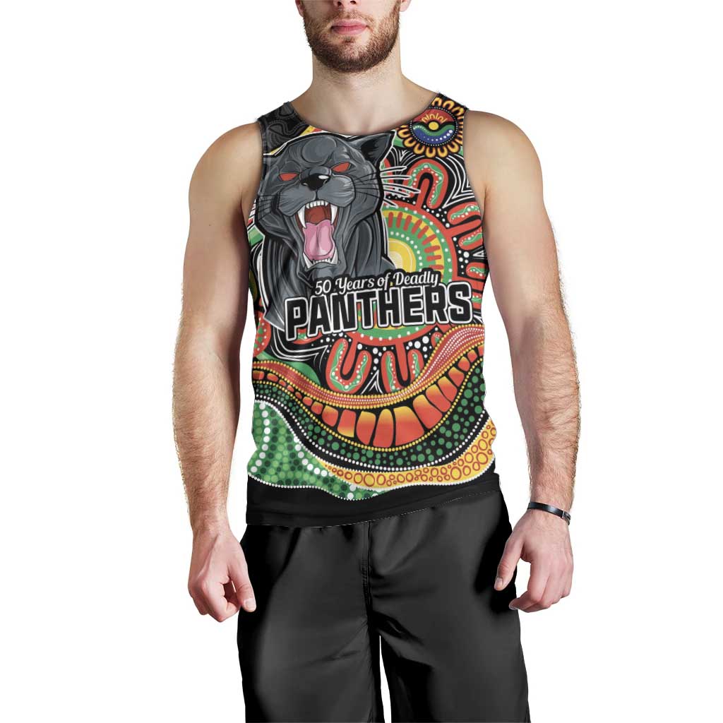 Custom Panthers Honouring First Nations Men Tank Top NAIDOC 2026 Deadly 50 Years