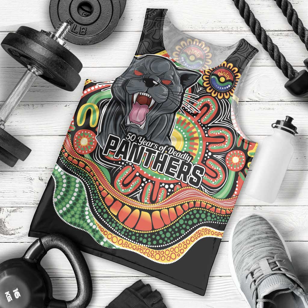 Custom Panthers Honouring First Nations Men Tank Top NAIDOC 2026 Deadly 50 Years