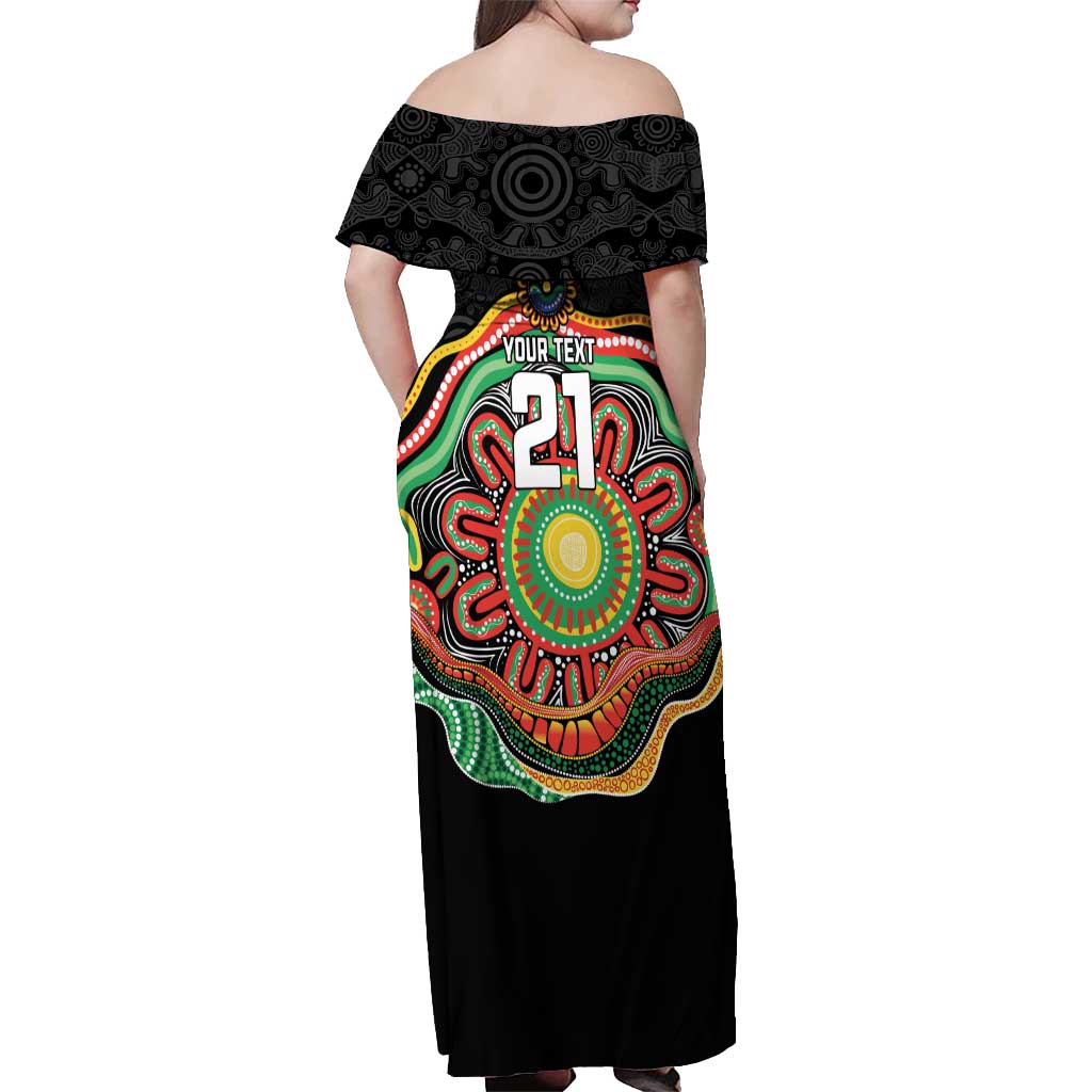 Custom Panthers Honouring First Nations Off Shoulder Maxi Dress NAIDOC 2026 Deadly 50 Years