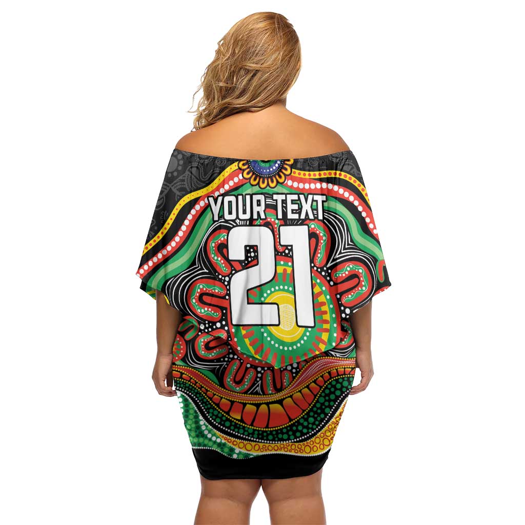 Custom Panthers Honouring First Nations Off Shoulder Short Dress NAIDOC 2026 Deadly 50 Years