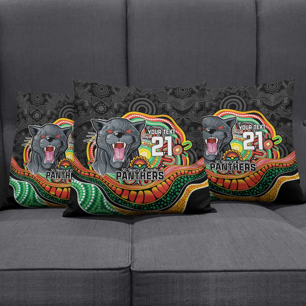Custom Panthers Honouring First Nations Pillow Cover NAIDOC 2026 Deadly 50 Years