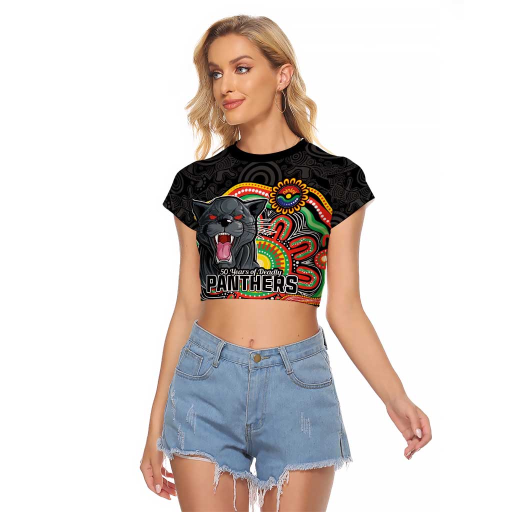 Custom Panthers Honouring First Nations Raglan Cropped T Shirt NAIDOC 2026 Deadly 50 Years