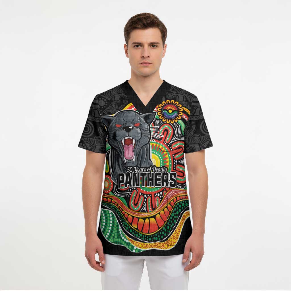 Custom Panthers Honouring First Nations Scrub Top NAIDOC 2026 Deadly 50 Years