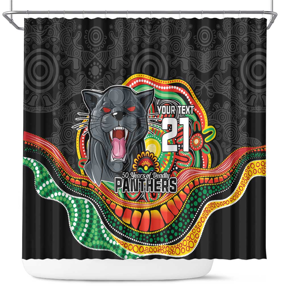 Custom Panthers Honouring First Nations Shower Curtain NAIDOC 2026 Deadly 50 Years