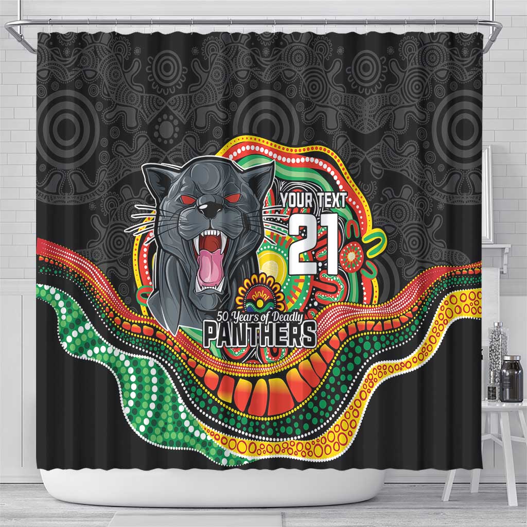 Custom Panthers Honouring First Nations Shower Curtain NAIDOC 2026 Deadly 50 Years