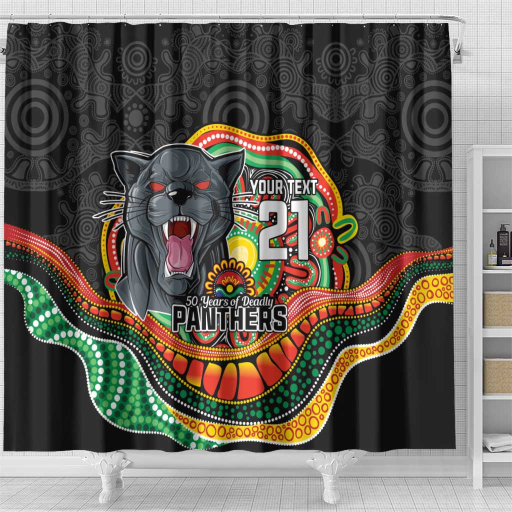 Custom Panthers Honouring First Nations Shower Curtain NAIDOC 2026 Deadly 50 Years