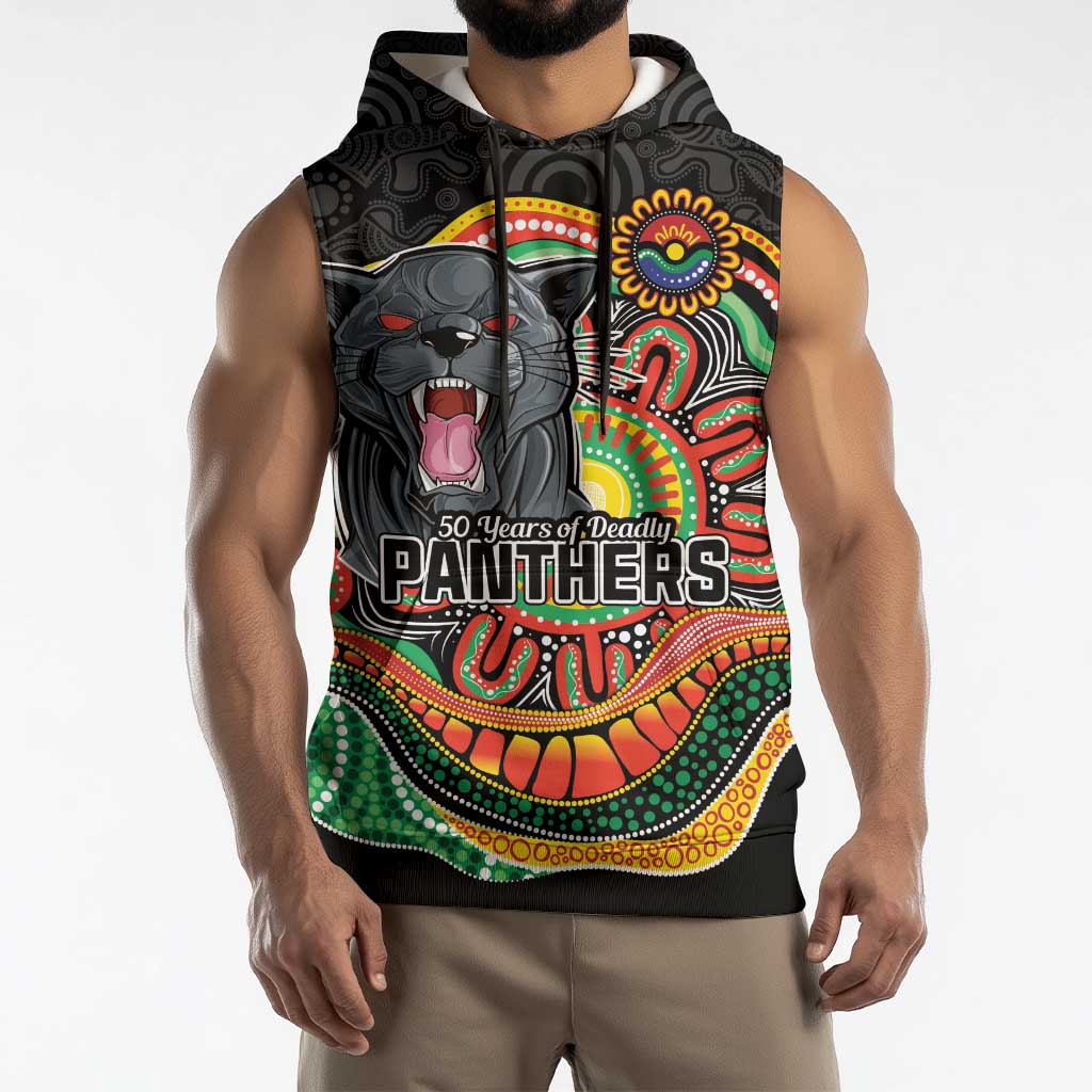 Custom Panthers Honouring First Nations Sleeveless Hoodie NAIDOC 2026 Deadly 50 Years