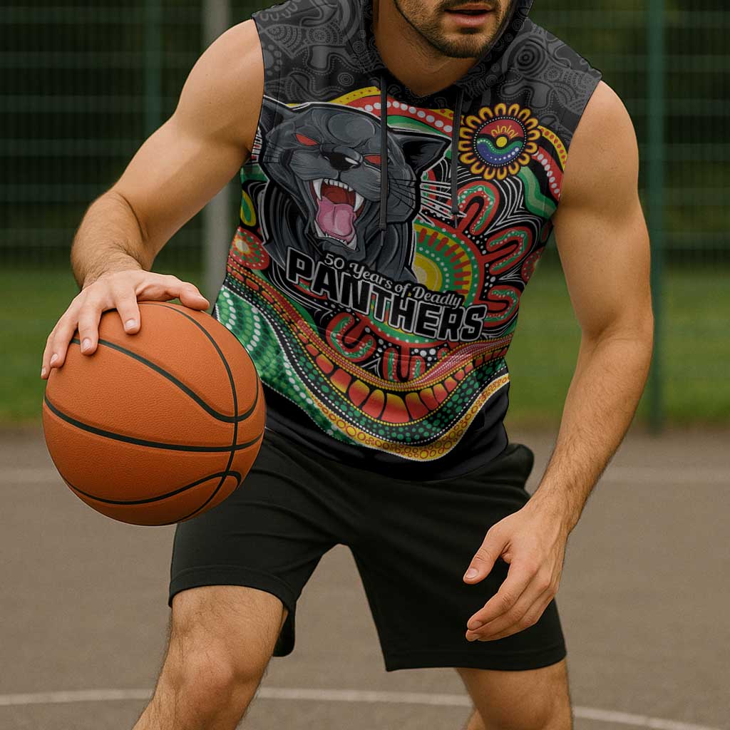 Custom Panthers Honouring First Nations Sleeveless Hoodie NAIDOC 2026 Deadly 50 Years
