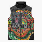 Custom Panthers Honouring First Nations Sleeveless Puffer Jacket NAIDOC 2026 Deadly 50 Years