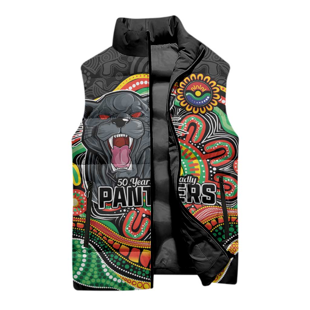 Custom Panthers Honouring First Nations Sleeveless Puffer Jacket NAIDOC 2026 Deadly 50 Years