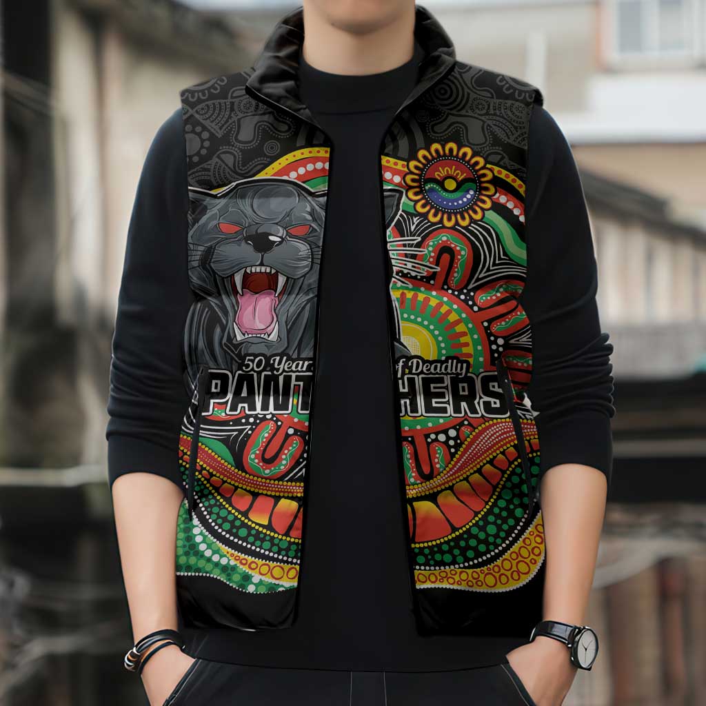 Custom Panthers Honouring First Nations Sleeveless Puffer Jacket NAIDOC 2026 Deadly 50 Years
