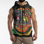 Custom Panthers Honouring First Nations Sleeveless Zip Hoodie NAIDOC 2026 Deadly 50 Years