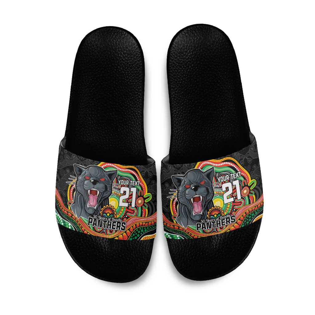 Custom Panthers Honouring First Nations Slide Sandals NAIDOC 2026 Deadly 50 Years