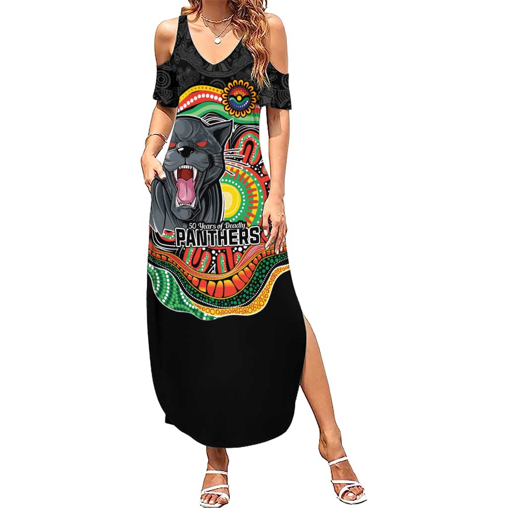 Custom Panthers Honouring First Nations Summer Maxi Dress NAIDOC 2026 Deadly 50 Years
