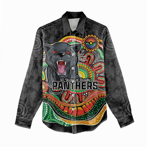 Custom Panthers Honouring First Nations Women Casual Shirt NAIDOC 2026 Deadly 50 Years