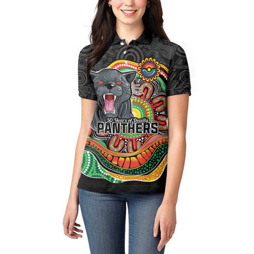 Custom Panthers Honouring First Nations Women Polo Shirt NAIDOC 2026 Deadly 50 Years