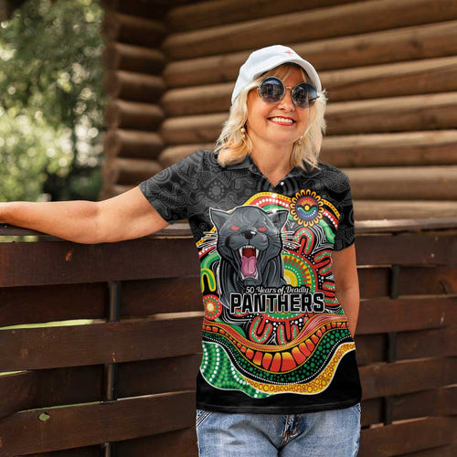 Custom Panthers Honouring First Nations Women Polo Shirt NAIDOC 2026 Deadly 50 Years