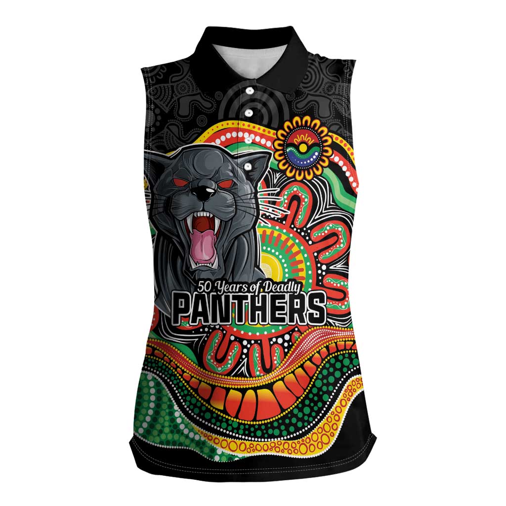 Custom Panthers Honouring First Nations Women Sleeveless Polo Shirt NAIDOC 2026 Deadly 50 Years