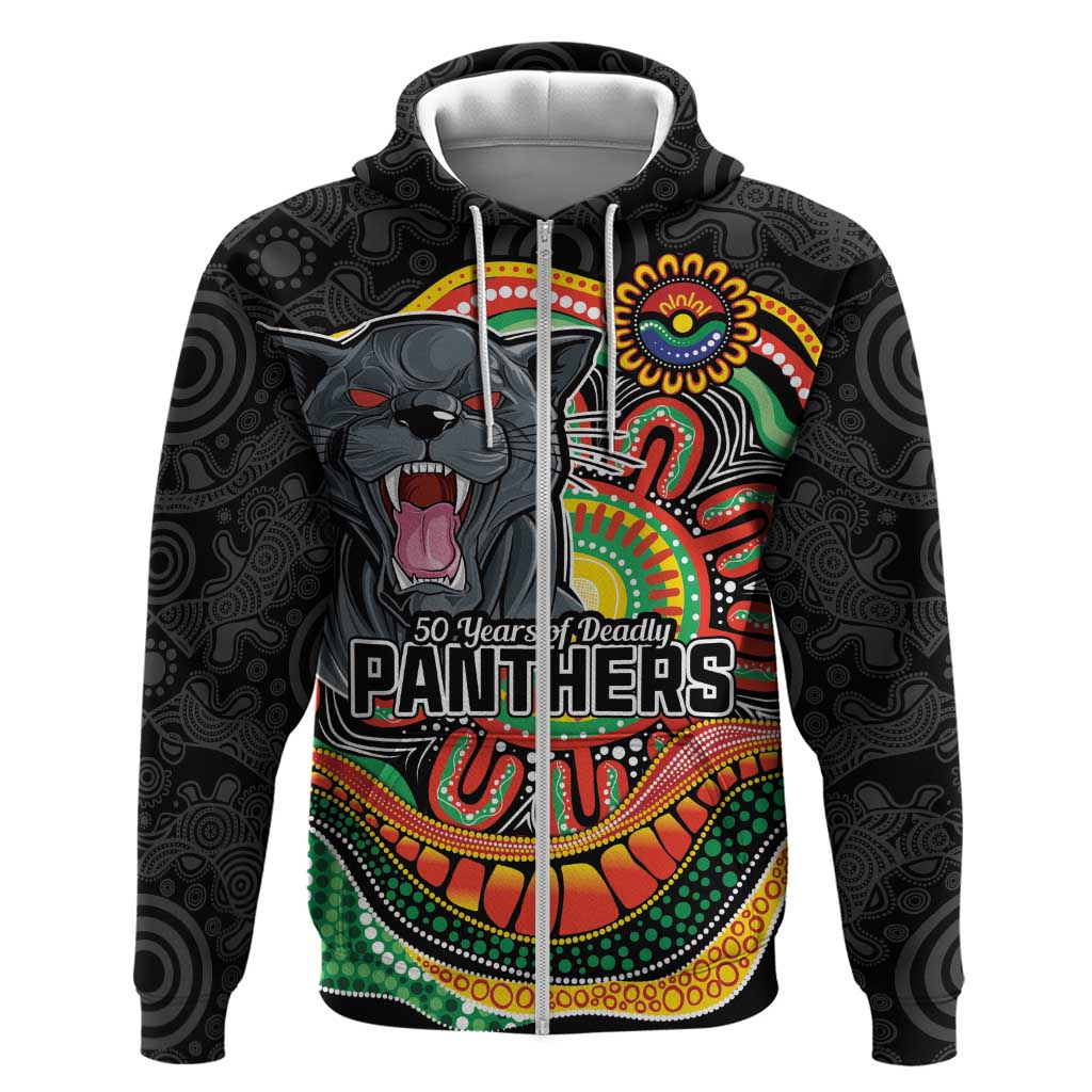 Custom Panthers Honouring First Nations Zip Hoodie NAIDOC 2026 Deadly 50 Years