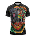Custom Panthers Honouring First Nations Zipper Polo Shirt NAIDOC 2026 Deadly 50 Years