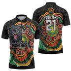Custom Panthers Honouring First Nations Zipper Polo Shirt NAIDOC 2026 Deadly 50 Years