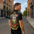 Custom Panthers Honouring First Nations Zipper Polo Shirt NAIDOC 2026 Deadly 50 Years