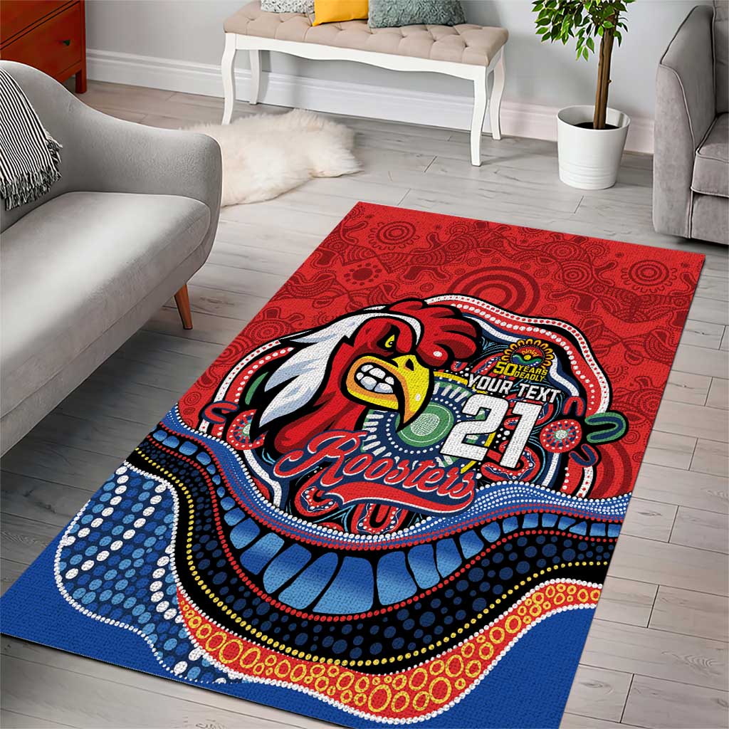 Custom Roosters Honouring First Nations Area Rug NAIDOC 2026 Deadly 50 Years